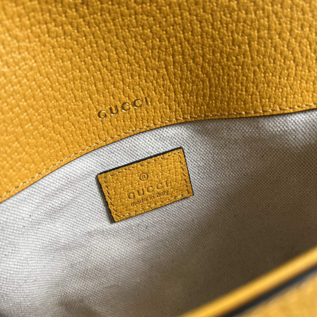 Adidas x Gucci 658574 Horsebit 1955 mini bag Yellow and black leather