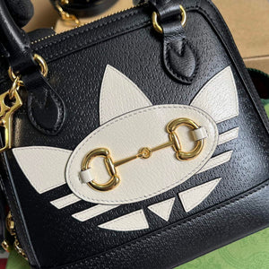 Adidas x Gucci 677212 Horsebit 1955 mini bag Black and white leather - Default Title - View 5