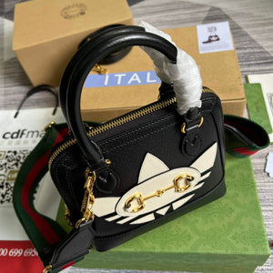 Adidas x Gucci 677212 Horsebit 1955 mini bag Black and white leather - Default Title - View 7