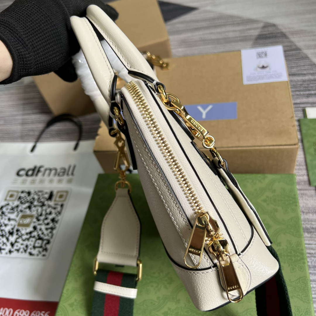 Adidas  x Gucci 677212 Horsebit 1955 mini bag white and Black leather - Default Title - View 4