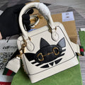 Adidas  x Gucci 677212 Horsebit 1955 mini bag white and Black leather - Default Title - View 1
