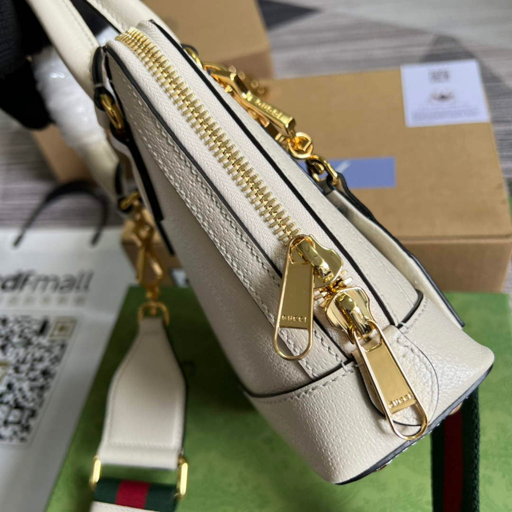 Adidas  x Gucci 677212 Horsebit 1955 mini bag white and Black leather