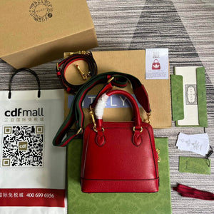 Adidas x Gucci 677212 Horsebit 1955 mini bag red and white leather - Default Title - View 3