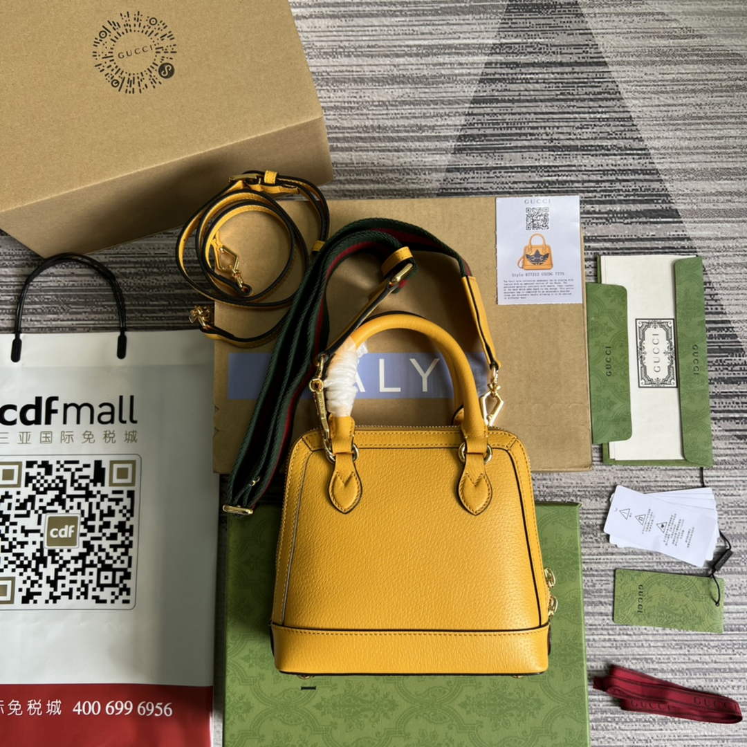 Adidas x Gucci 677212 Horsebit 1955 mini bag Yellow and black leather - Default Title - View 3