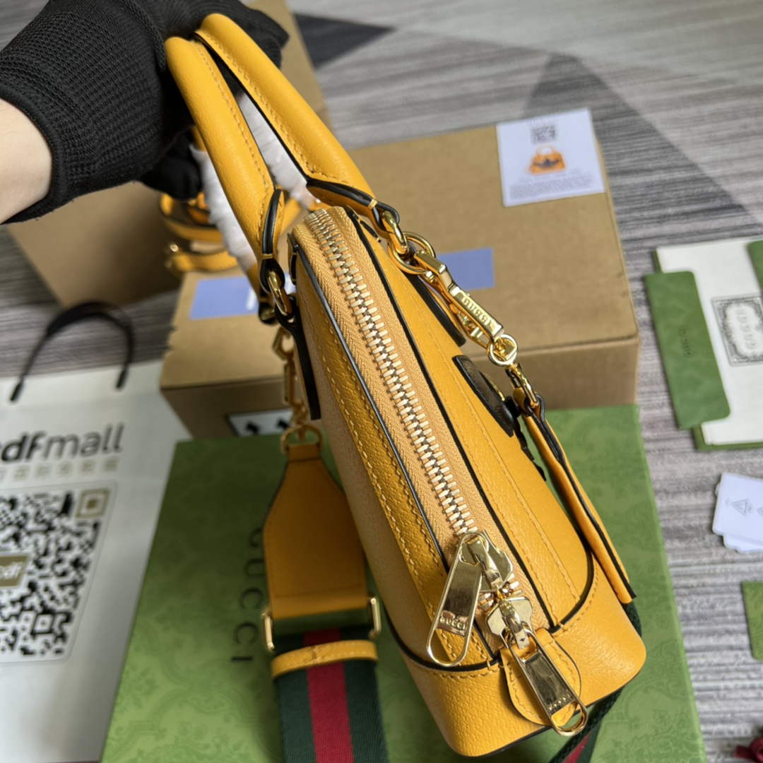 Adidas x Gucci 677212 Horsebit 1955 mini bag Yellow and black leather - Default Title - View 4
