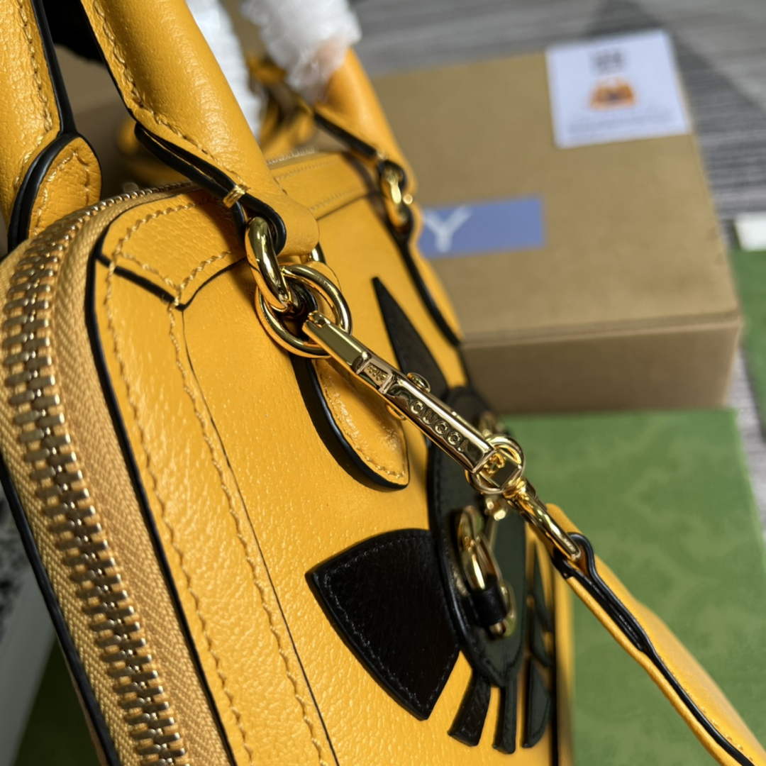Adidas x Gucci 677212 Horsebit 1955 mini bag Yellow and black leather - Default Title - View 6
