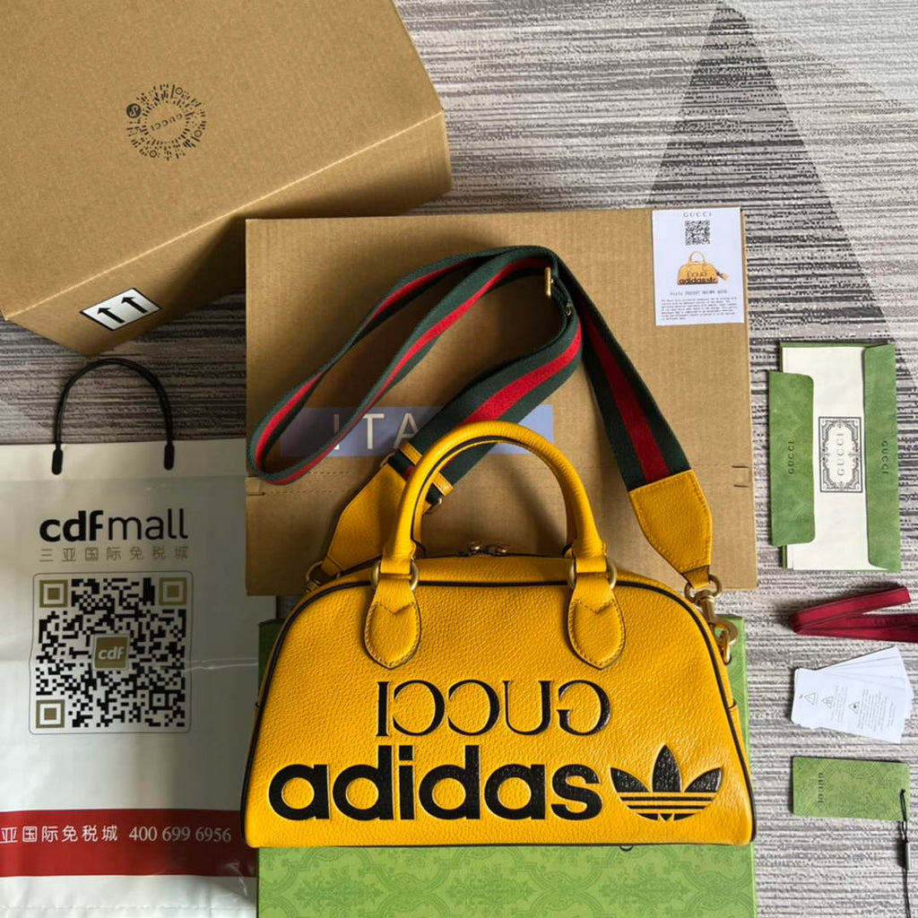 Adidas x Gucci 702397 mini duffle bag yellow