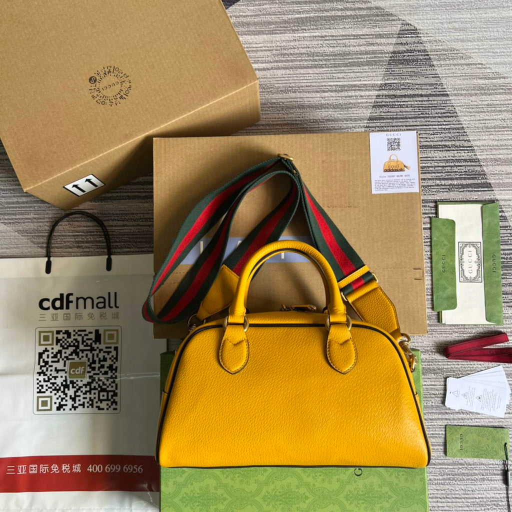 Adidas x Gucci 702397 mini duffle bag yellow