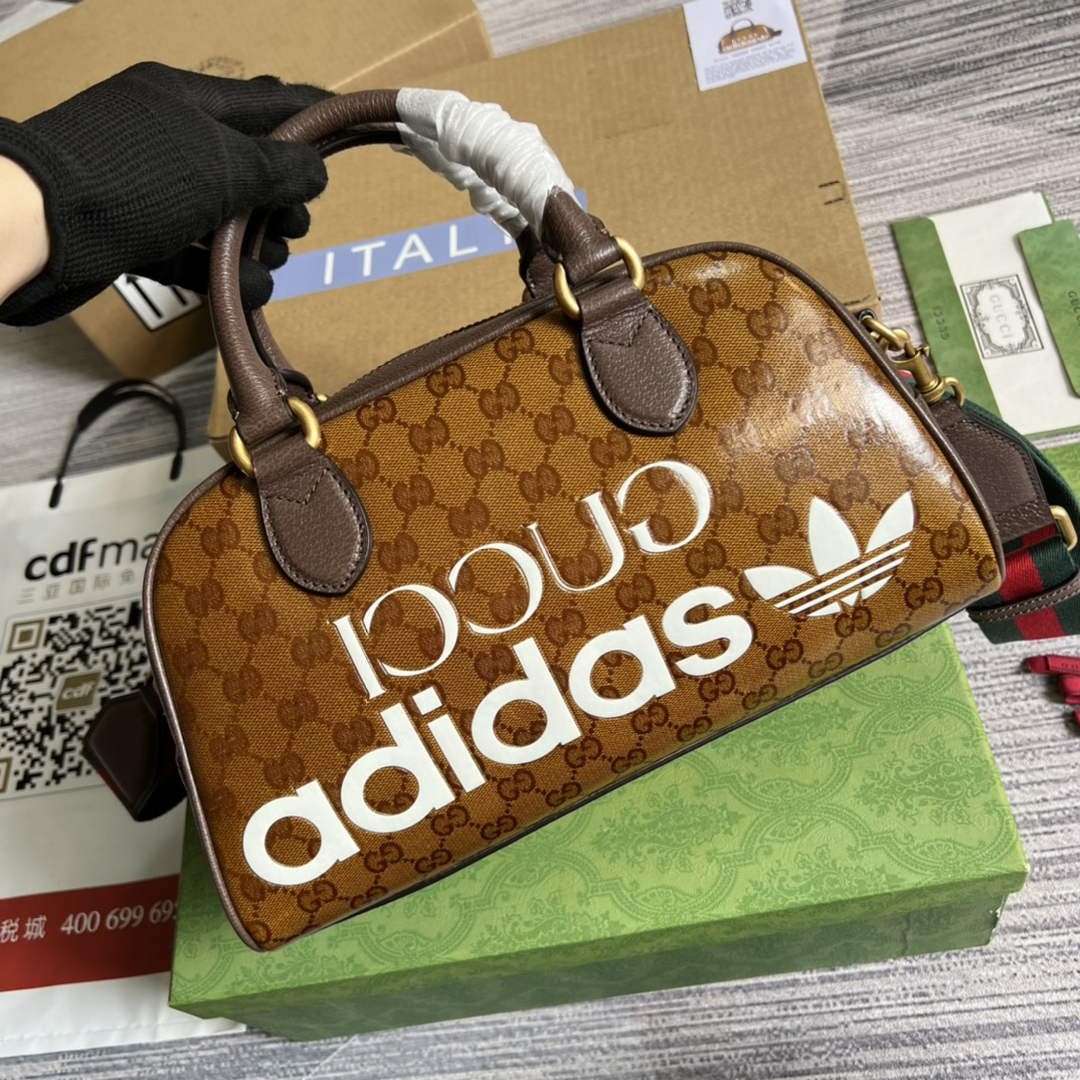 Adidas x Gucci 702397 mini duffle bag brown - Default Title - View 1