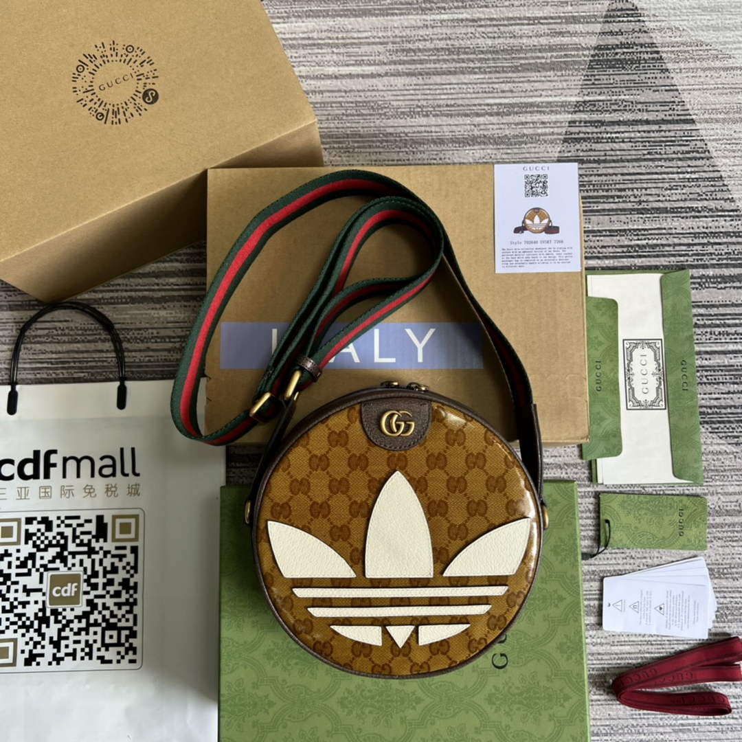 Adidas x Gucci ?702640 Ophidia small shoulder bag Beige and brown