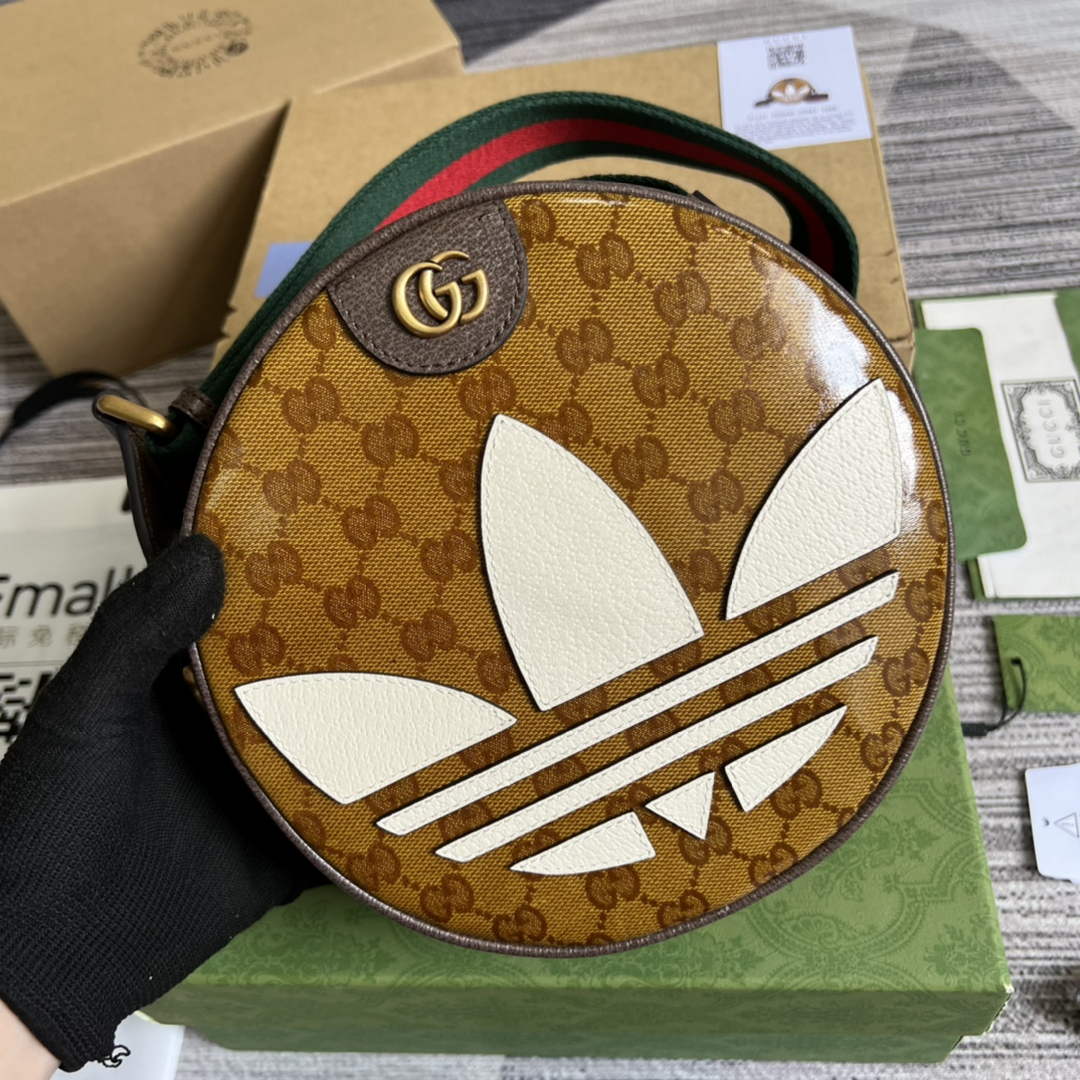 Adidas x Gucci ?702640 Ophidia small shoulder bag Beige and brown