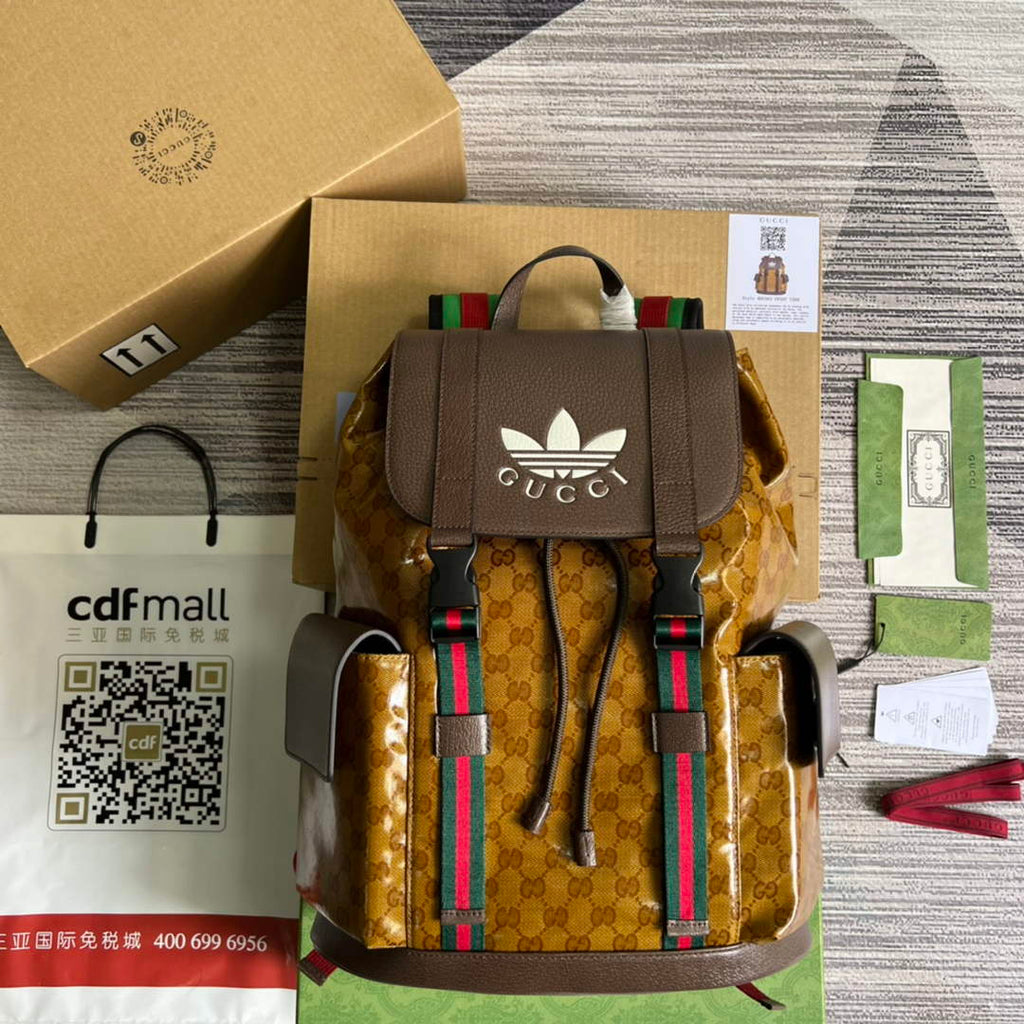 Adidas  x Gucci backpack ?495563 Beige and brown