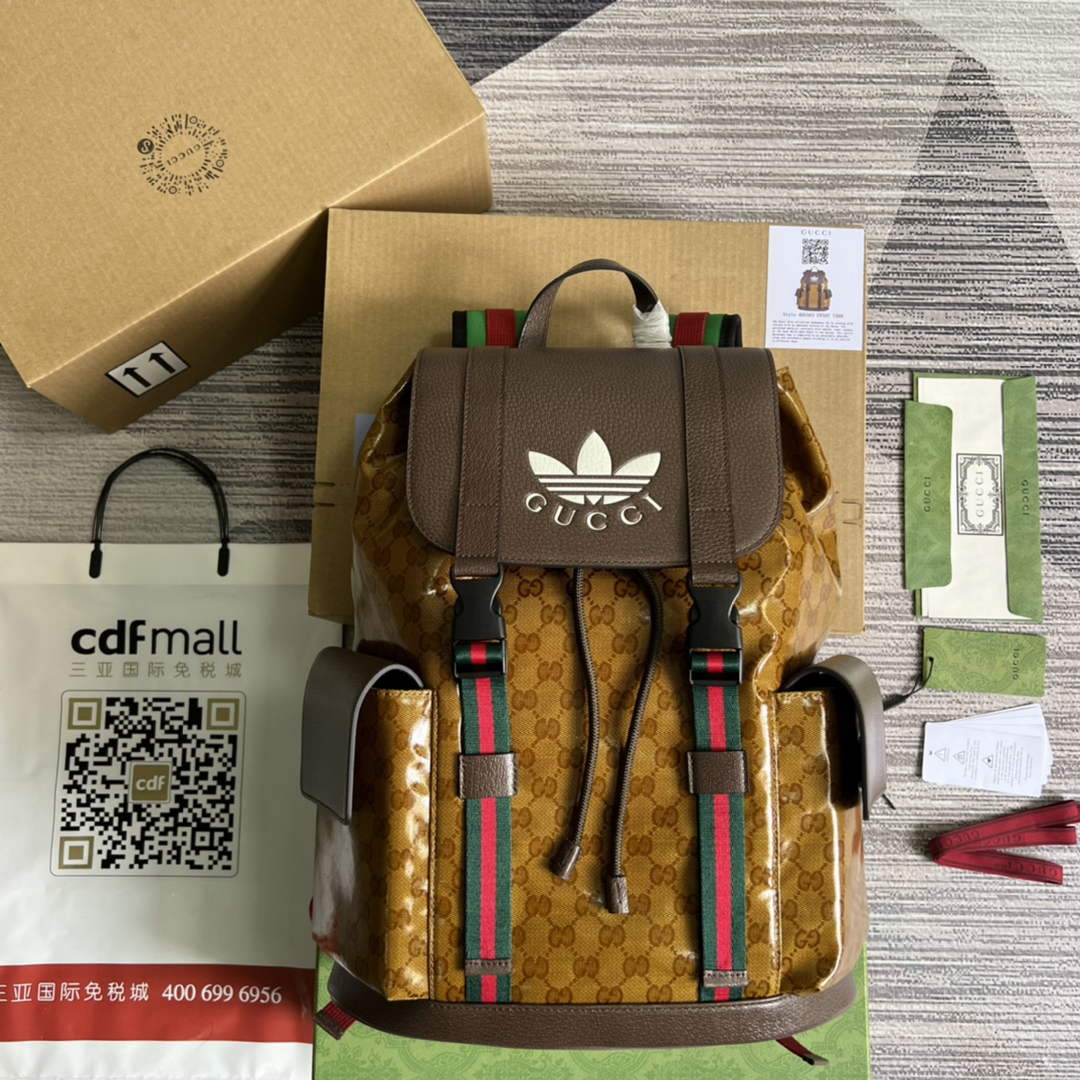 Adidas  x Gucci backpack ?495563 Beige and brown