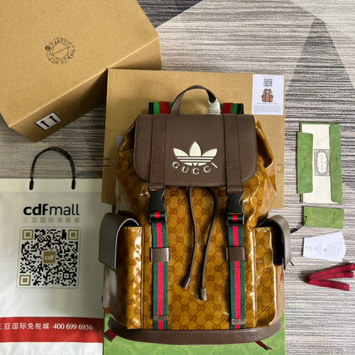 Adidas  x Gucci backpack ?495563 Beige and brown