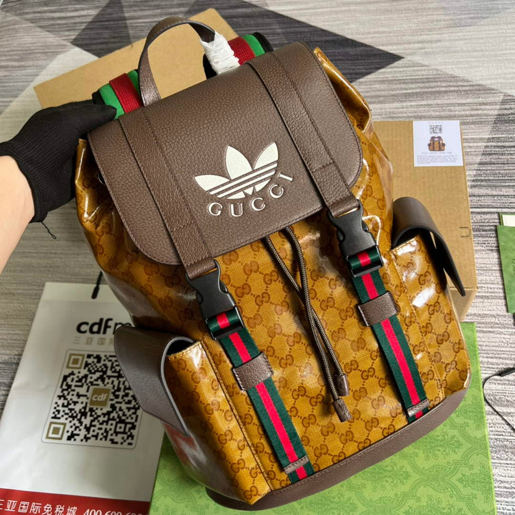 Adidas  x Gucci backpack ?495563 Beige and brown