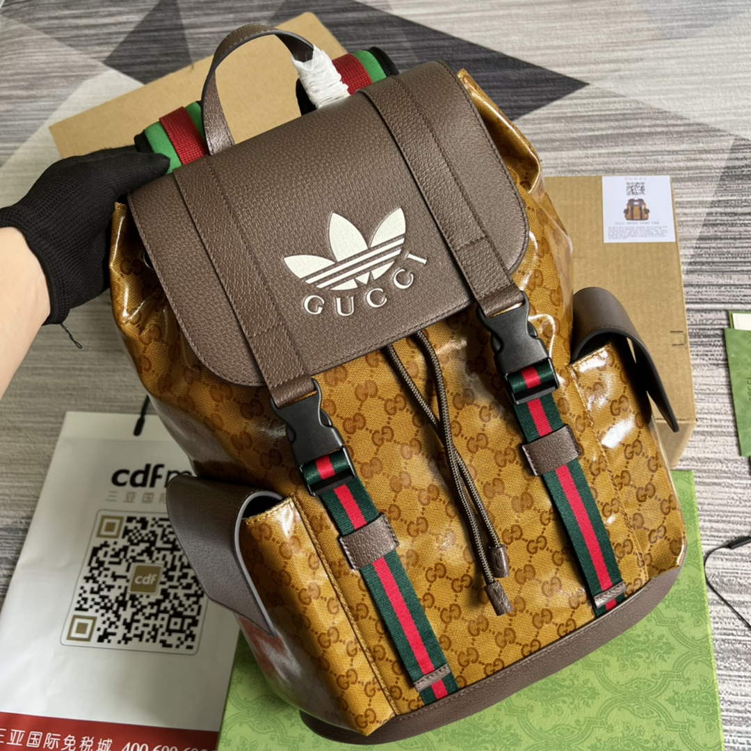Adidas  x Gucci backpack ?495563 Beige and brown