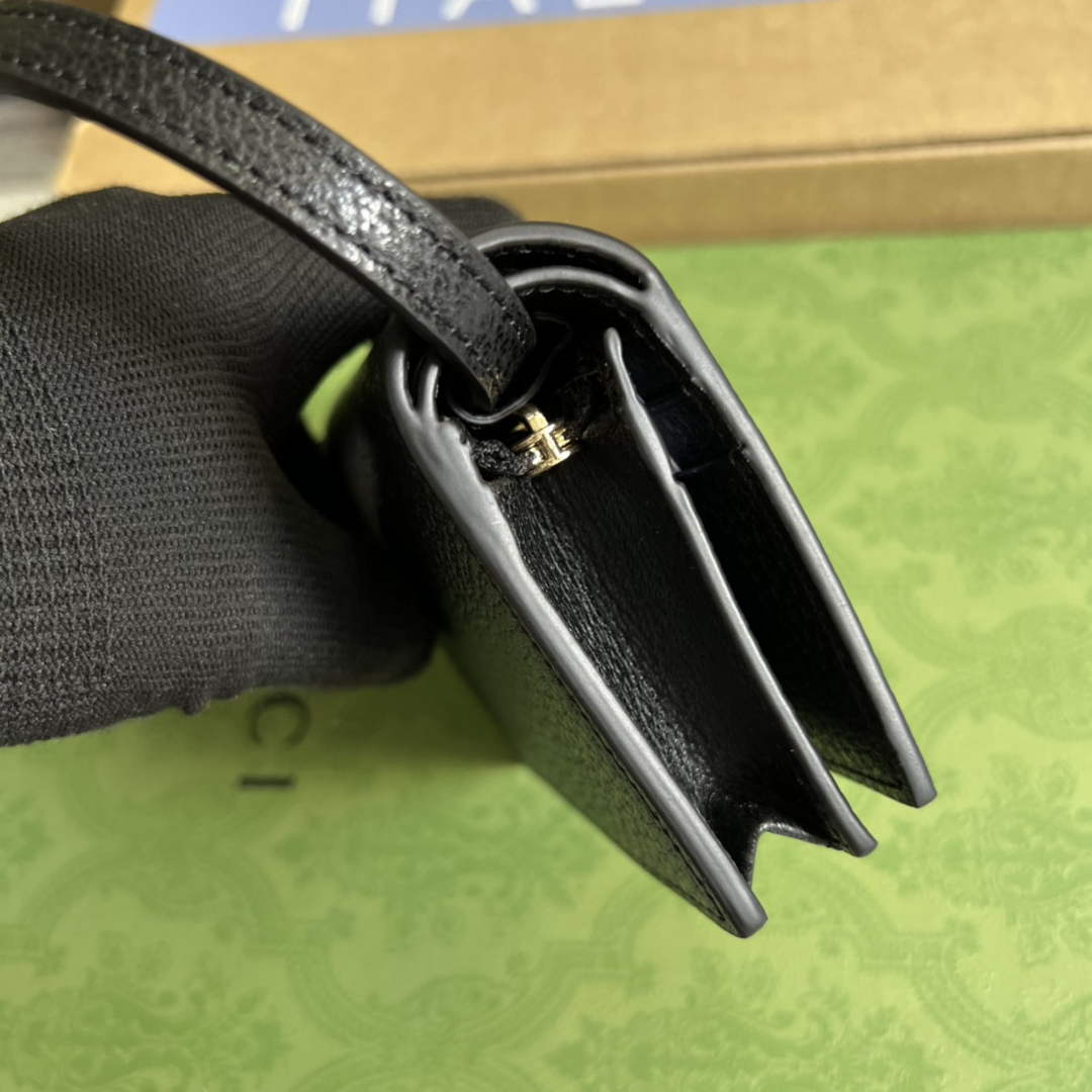 Adidas x Gucci card case with Horsebit 702248 Black and off-white leather - Default Title - View 4