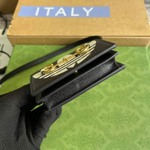 Adidas x Gucci card case with Horsebit 702248 Black and off-white leather - Default Title - View 6