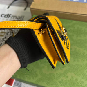 Adidas x Gucci card case with Horsebit 702248 Off-black and yellow leather - Default Title - View 4