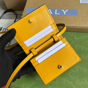 Adidas x Gucci card case with Horsebit 702248 Off-black and yellow leather - Default Title - View 6