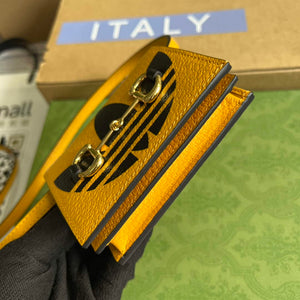 Adidas x Gucci card case with Horsebit 702248 Off-black and yellow leather - Default Title - View 7