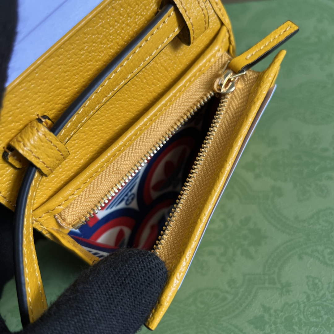 Adidas x Gucci card case with Horsebit 702248 Off-black and yellow leather - Default Title - View 9