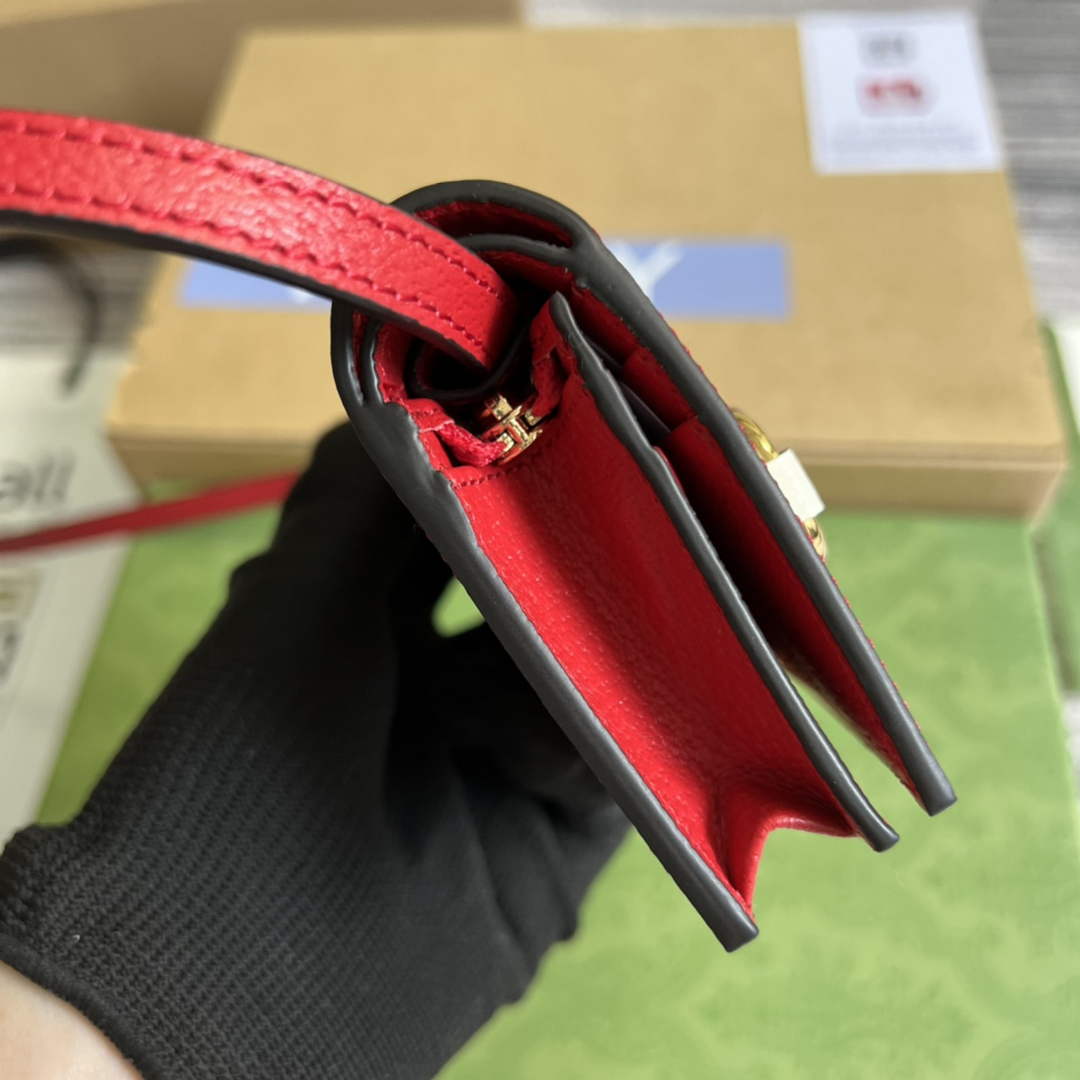 Adidas x Gucci card case with Horsebit 702248 Off-white and red leather - Default Title - View 4