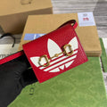 Adidas x Gucci card case with Horsebit 702248 Off-white and red leather