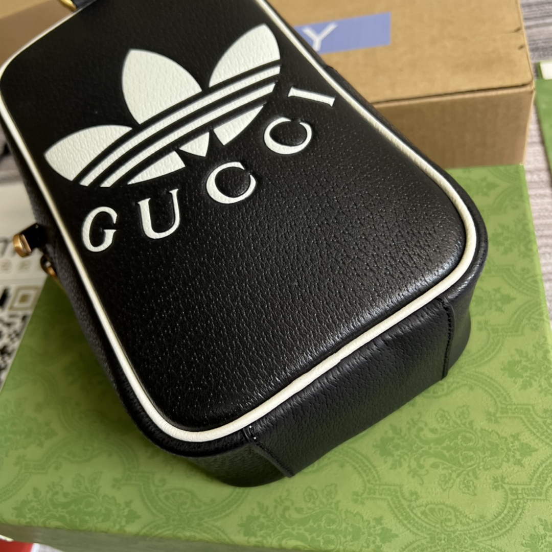 Adidas x Gucci mini top handle bag 702387 Black leather - Default Title - View 6