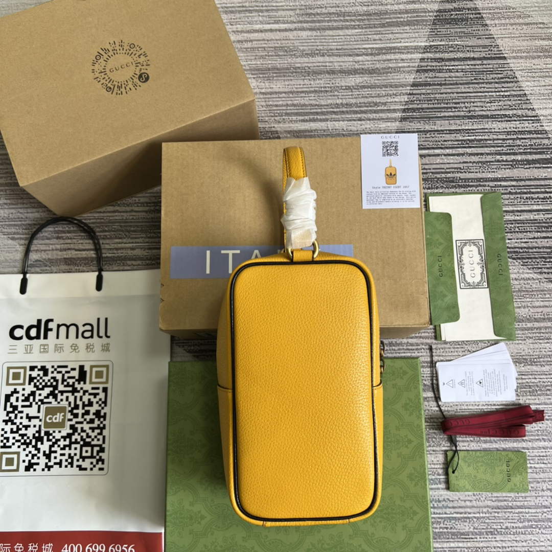 Adidas x Gucci mini top handle bag 702387 Yellow leather - Default Title - View 3