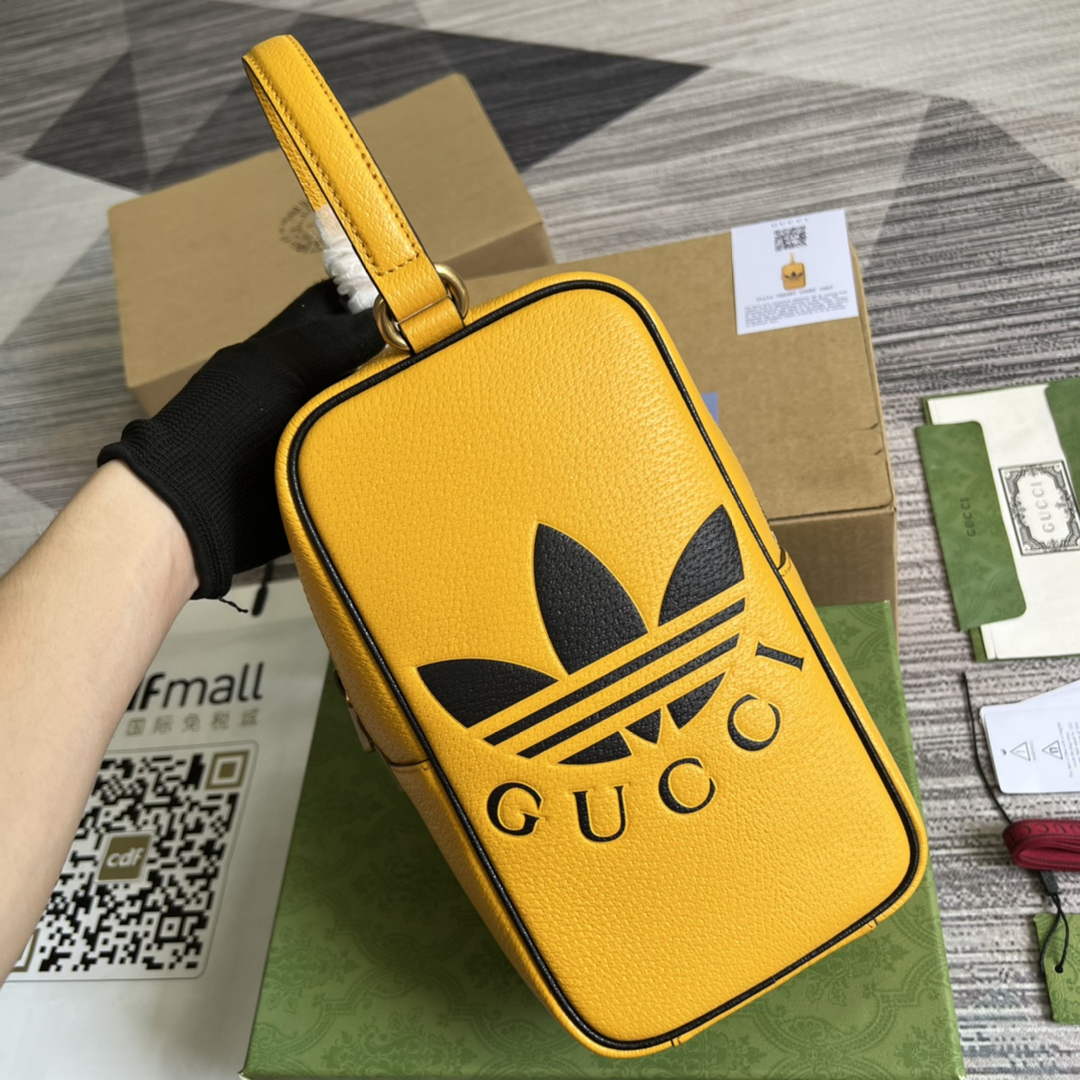 Adidas x Gucci mini top handle bag 702387 Yellow leather - Default Title - View 1
