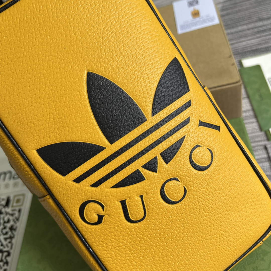 Adidas x Gucci mini top handle bag 702387 Yellow leather - Default Title - View 5