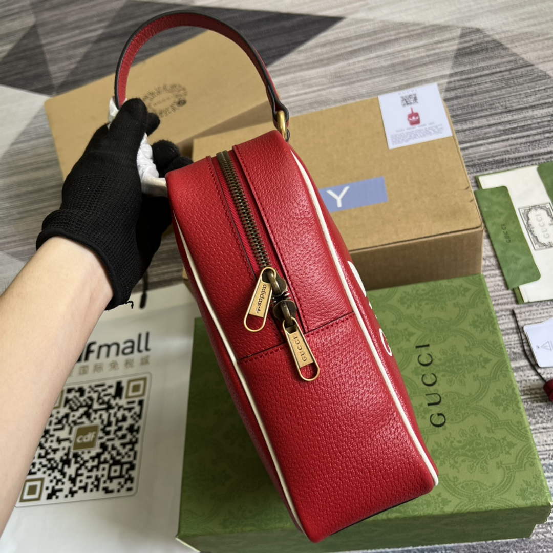 Adidas x Gucci mini top handle bag 702387 Red leather - Default Title - View 4