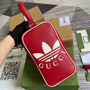 Adidas x Gucci mini top handle bag 702387 Red leather - Default Title - View 1