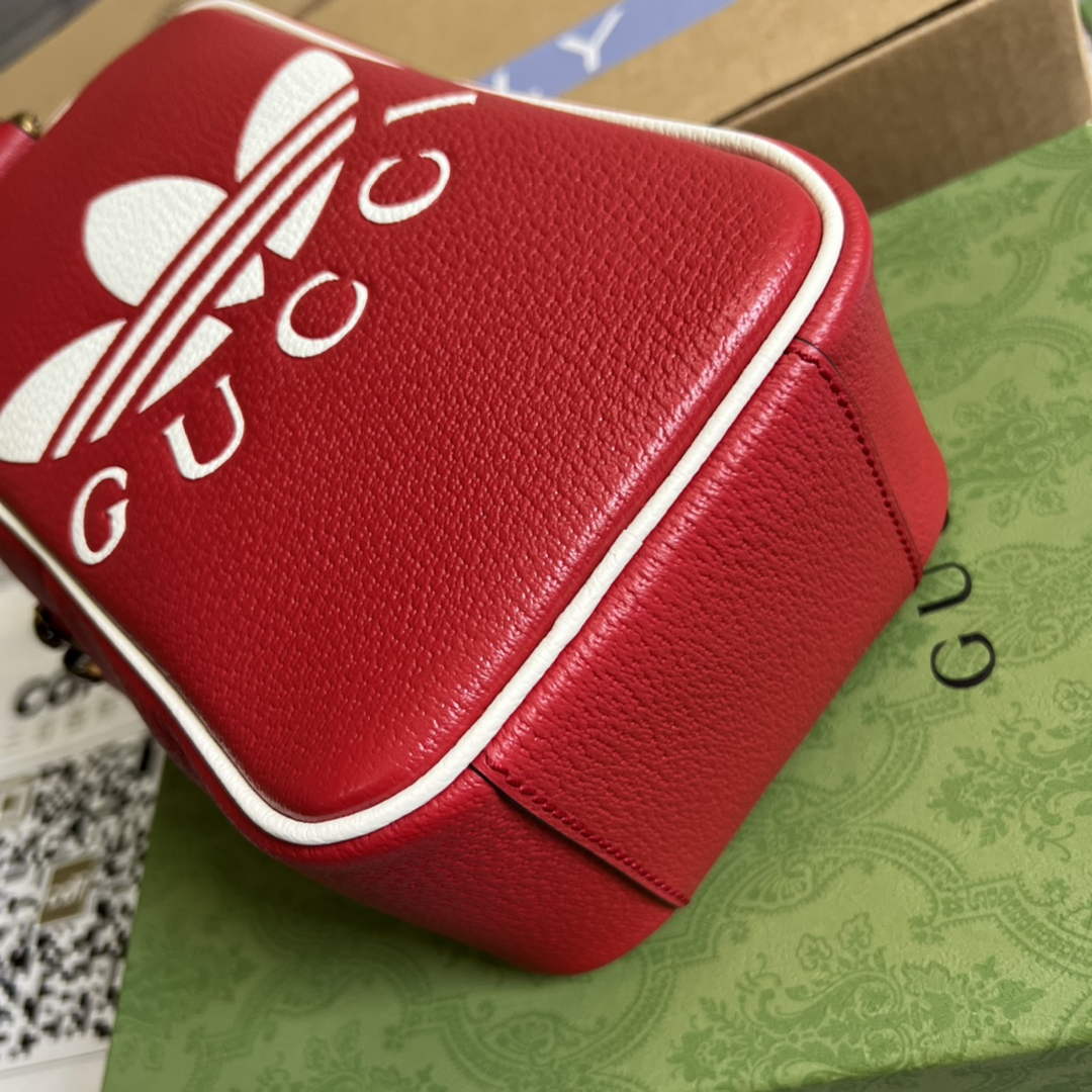 Adidas x Gucci mini top handle bag 702387 Red leather - Default Title - View 7