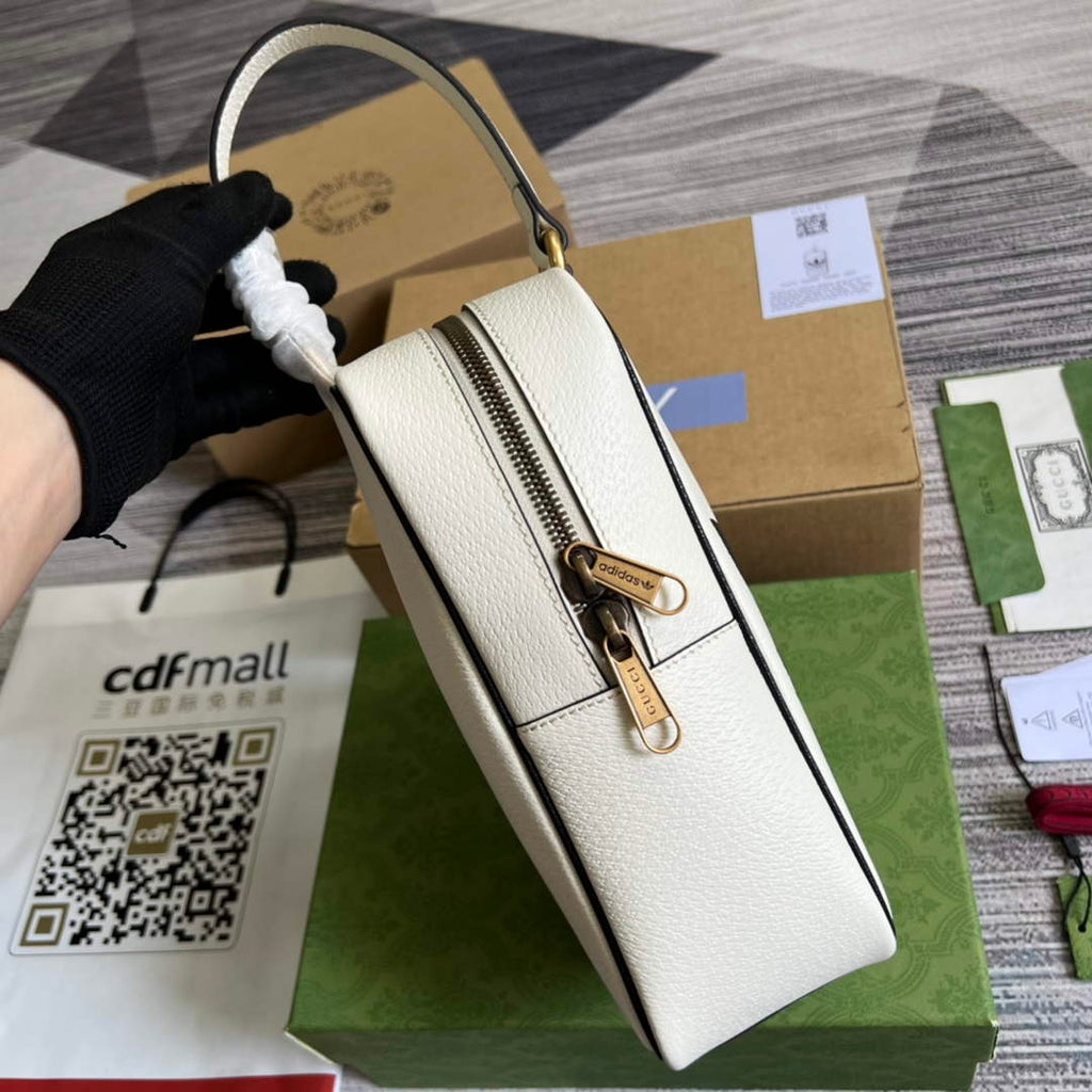 Adidas x Gucci mini top handle bag 702387 White leather