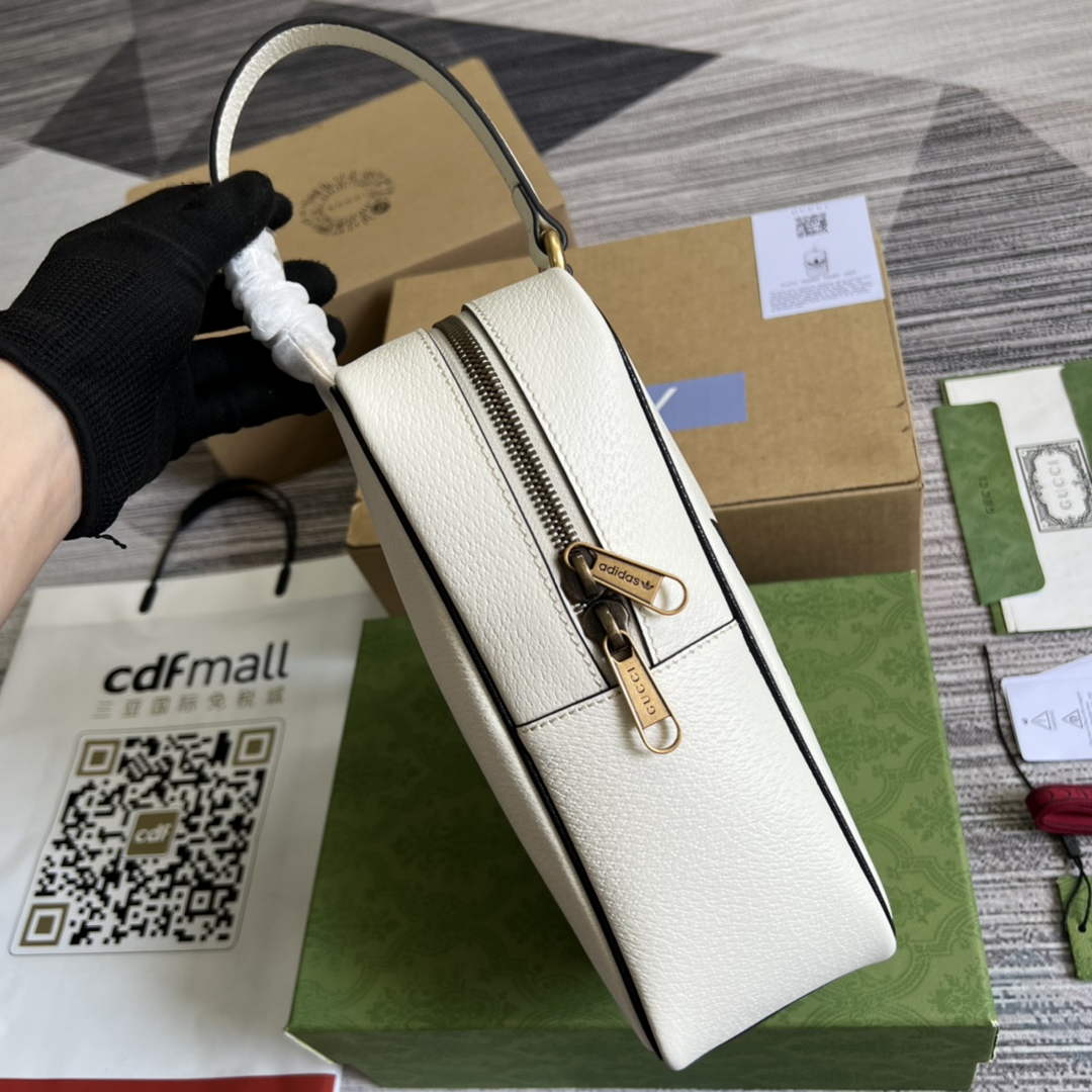 Adidas x Gucci mini top handle bag 702387 White leather