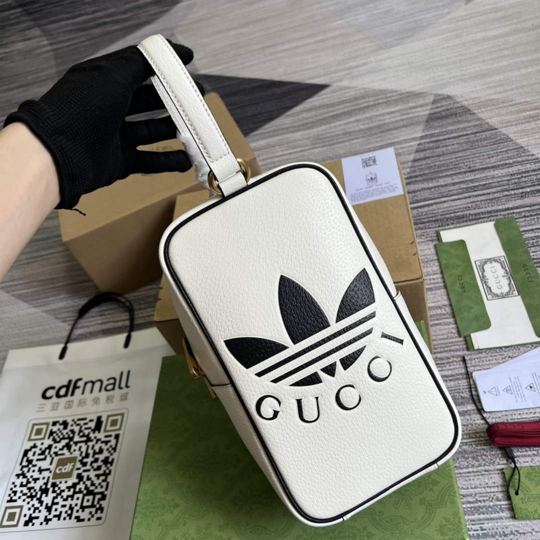 Adidas x Gucci mini top handle bag 702387 White leather - Default Title - View 1