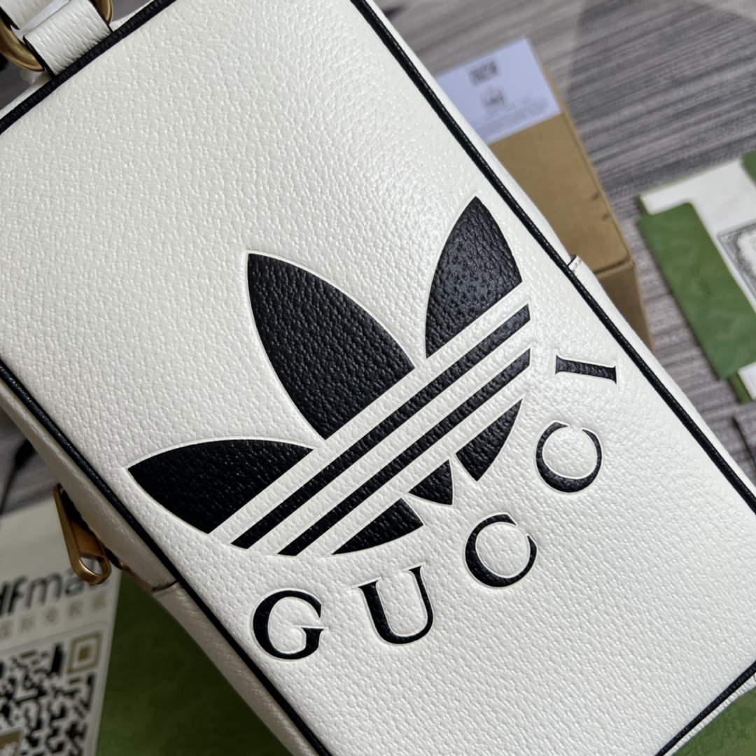 Adidas x Gucci mini top handle bag 702387 White leather - Default Title - View 5