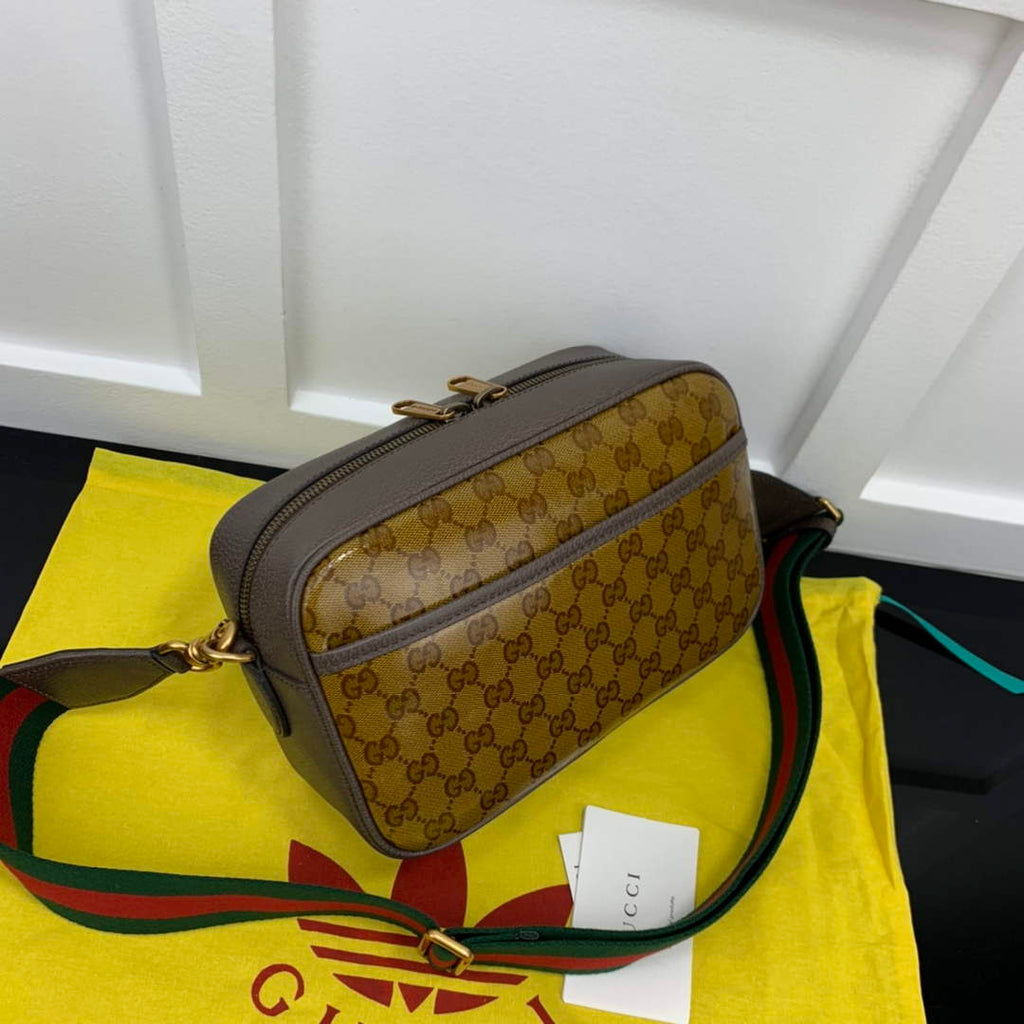 Adidas x Gucci small shoulder bag 702427 Beige and brown GG canvas