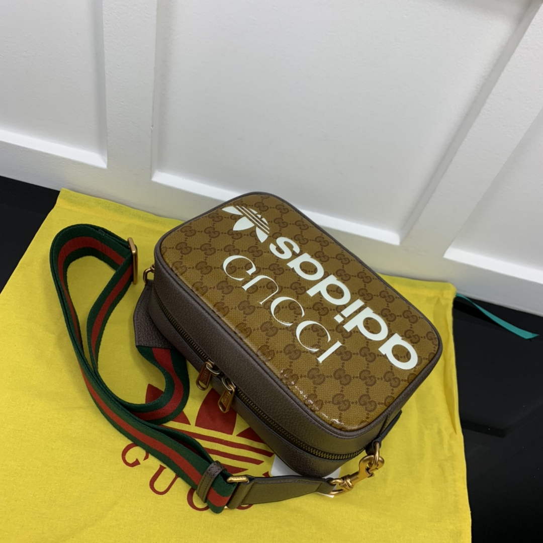 Adidas x Gucci small shoulder bag 702427 Beige and brown GG canvas - Default Title - View 4