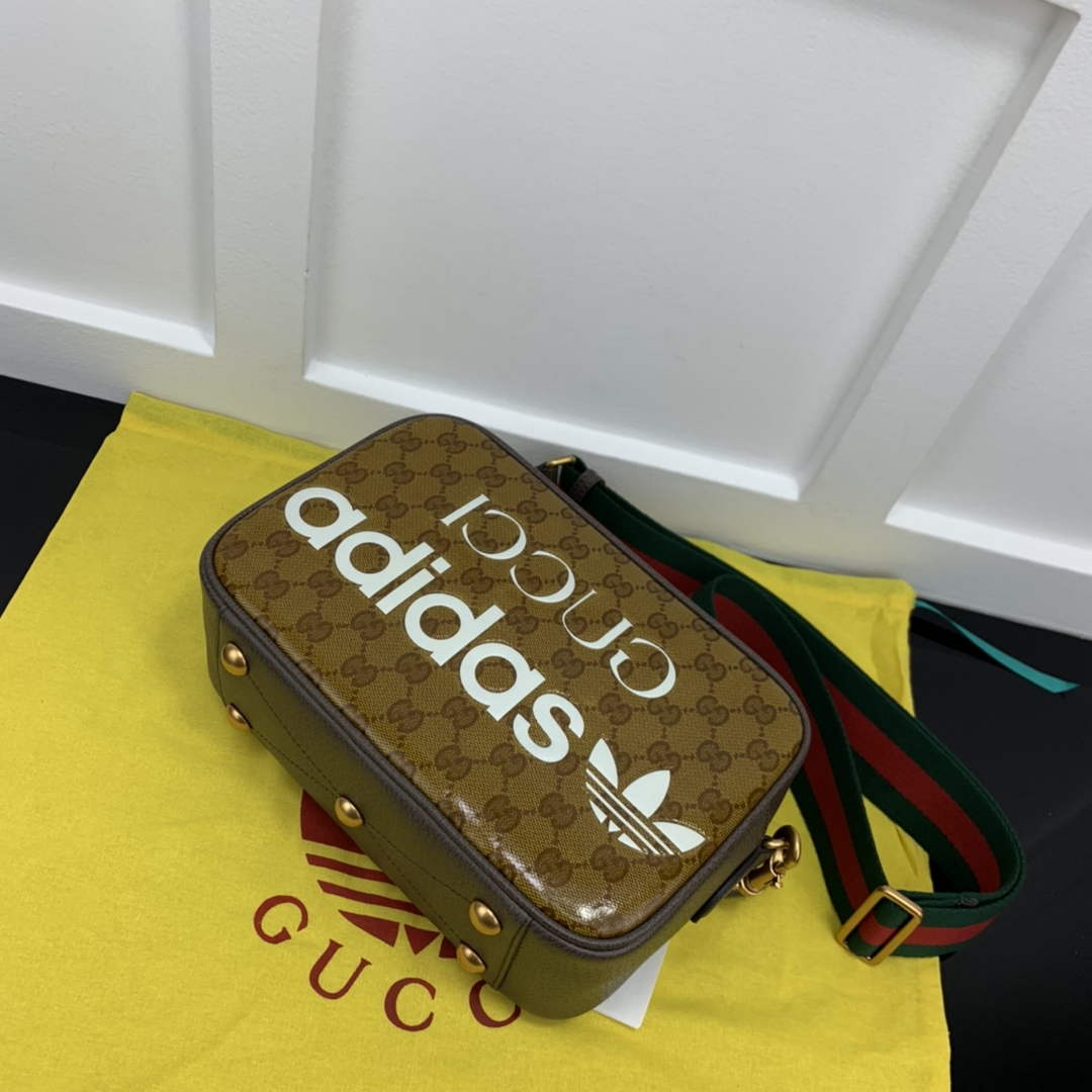 Adidas x Gucci small shoulder bag 702427 Beige and brown GG canvas - Default Title - View 5