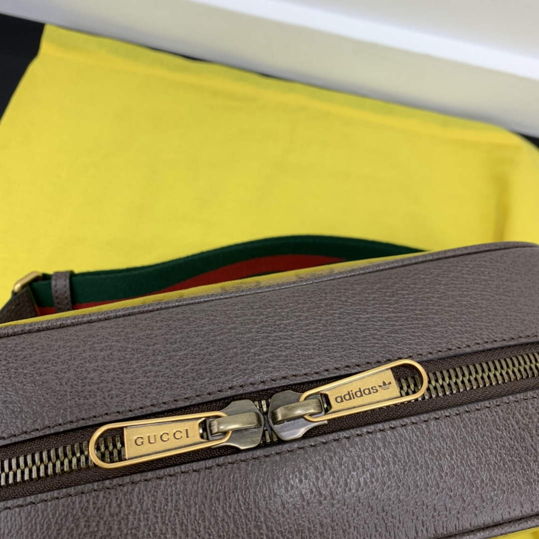 Adidas x Gucci small shoulder bag 702427 Beige and brown GG canvas