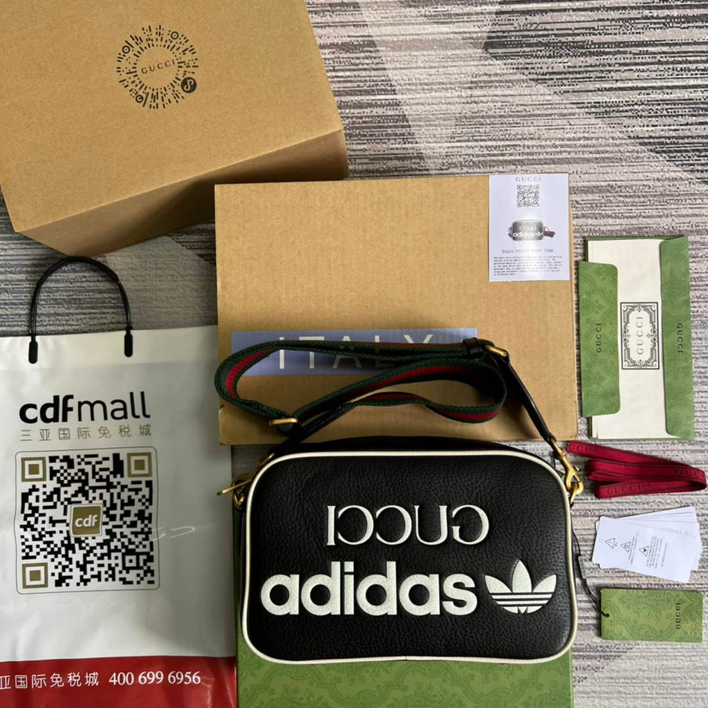 Adidas  x Gucci small shoulder bag 702427 Black leather