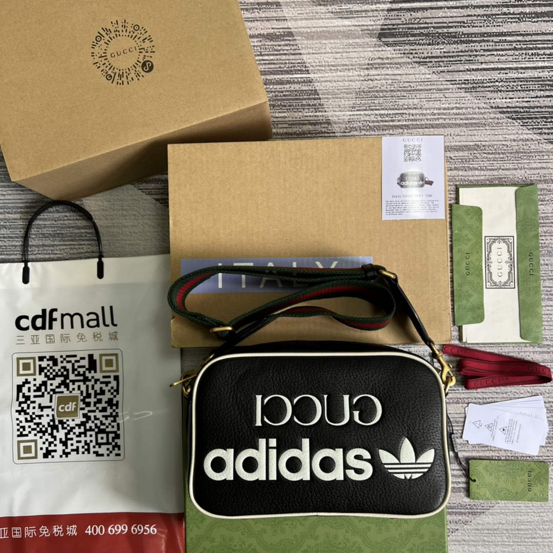 Adidas  x Gucci small shoulder bag 702427 Black leather