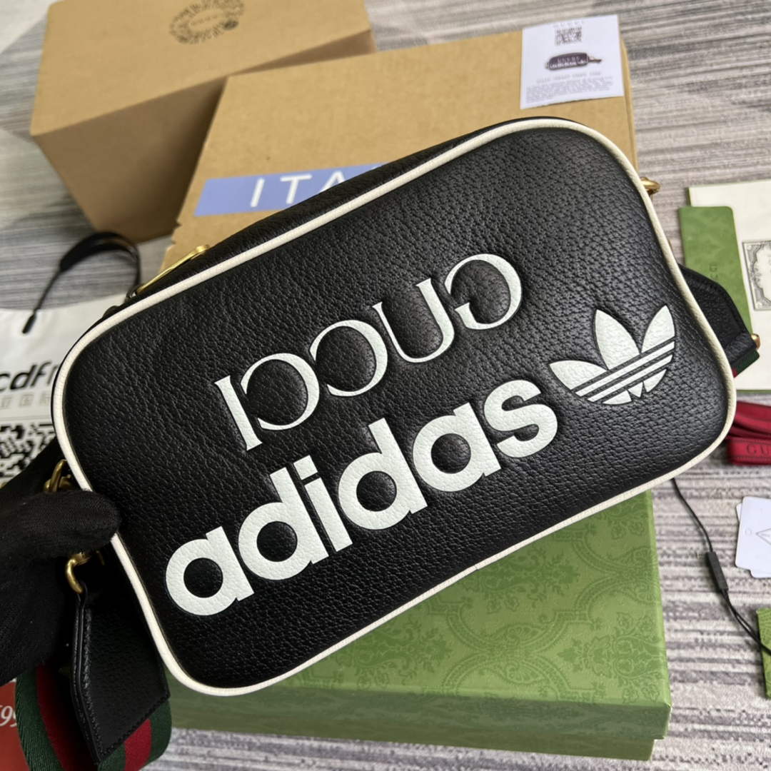 Adidas  x Gucci small shoulder bag 702427 Black leather - Default Title - View 4