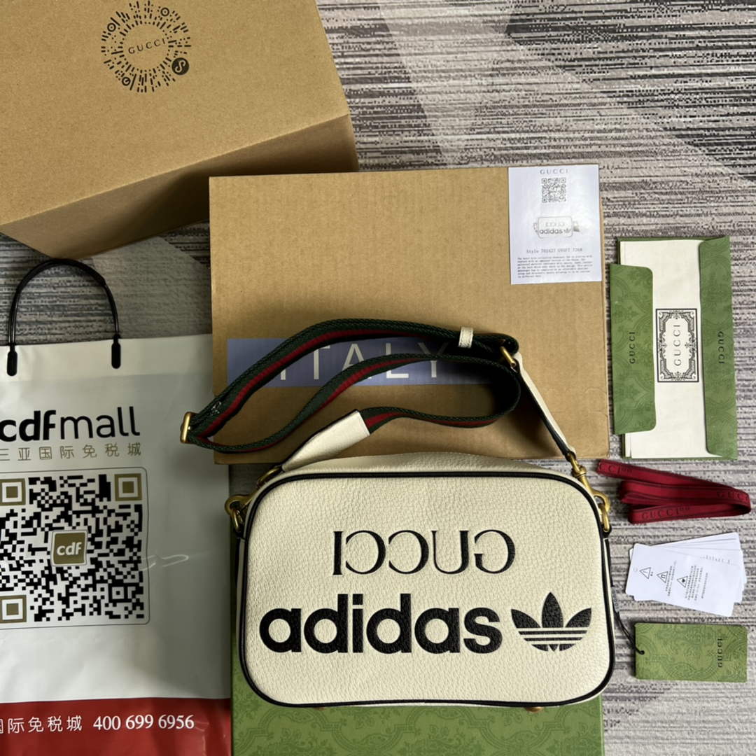 Adidas x Gucci small shoulder bag 702427 White leather - Default Title - View 1