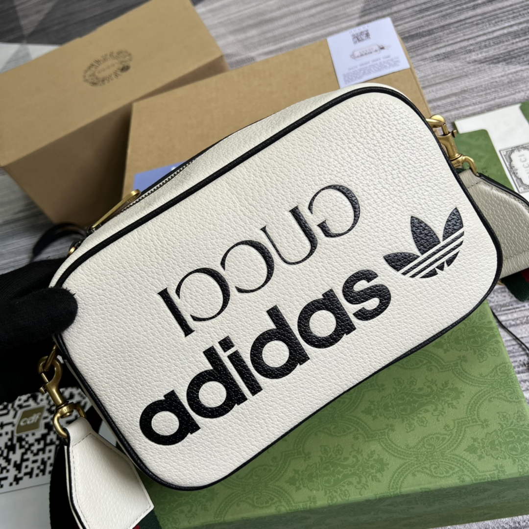 Adidas x Gucci small shoulder bag 702427 White leather - Default Title - View 4