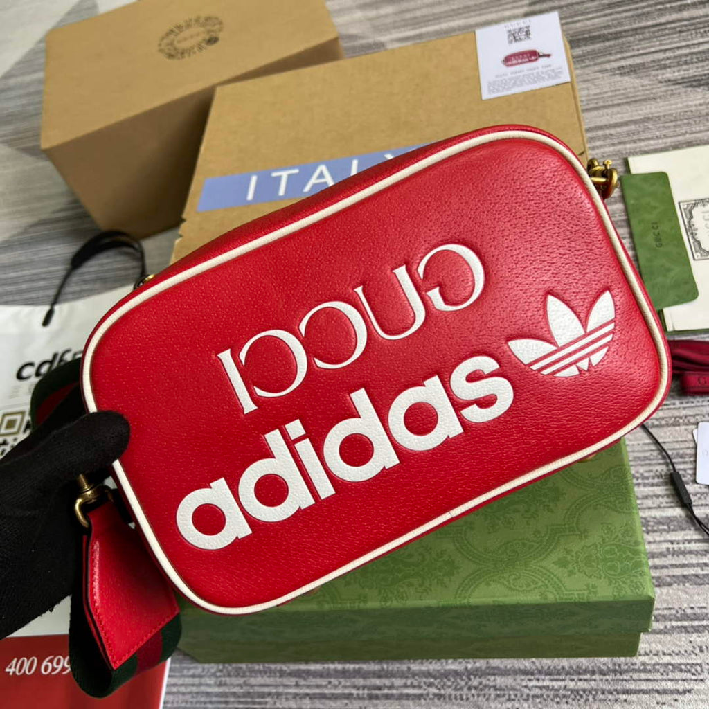 Adidas  x Gucci small shoulder bag 702427 Red leather