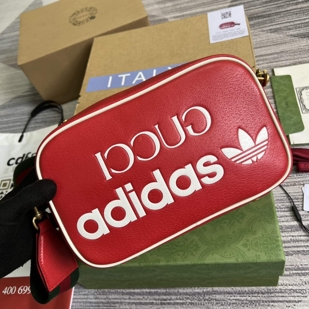 Adidas  x Gucci small shoulder bag 702427 Red leather